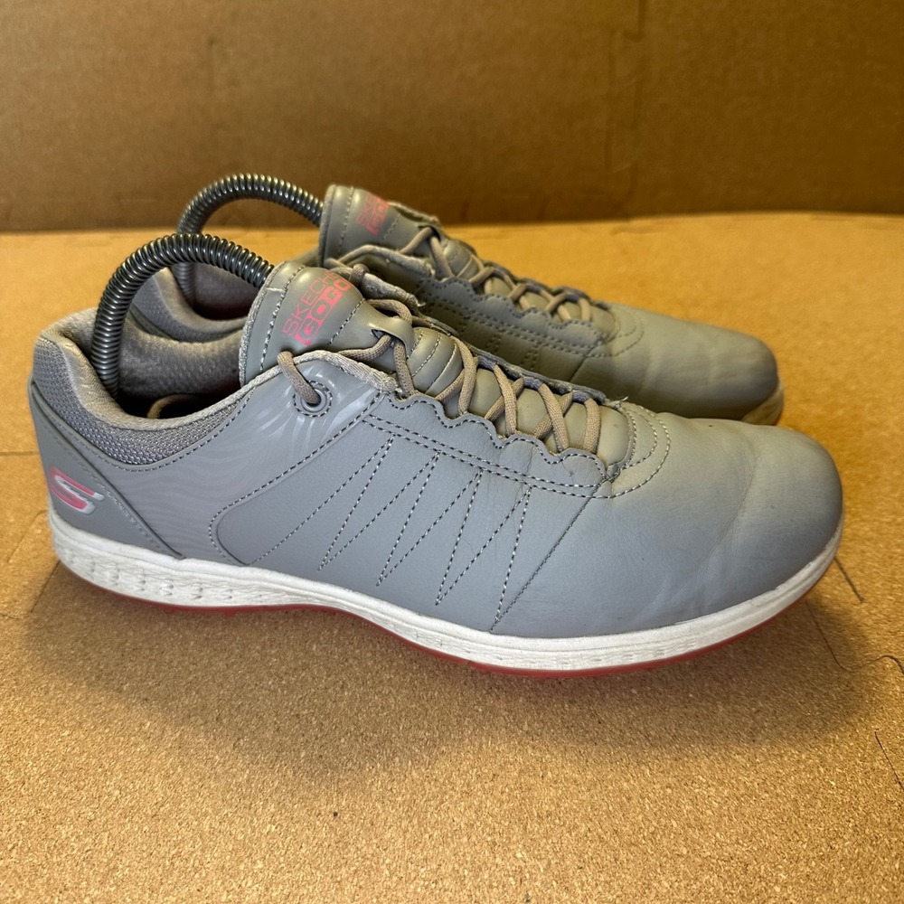 Skechers Go Golf‎ Womens 9.5 Gray Pink Spikeless Golf Shoes SN 123009 GYPK